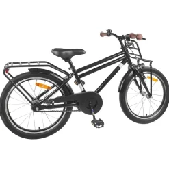 vidaXL Barncykel 18 Tum för 5-7 år gamla Svart