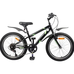 vidaXL Barncykel 20 Tum 6-Speed för 6-11 år gamla Svart