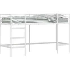 Clearance vidaXL Barns loft sängram 74,5 x 190 cm Stål Vit