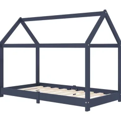 Hot vidaXL Barnsäng massiv furu 70x140 cm Grå