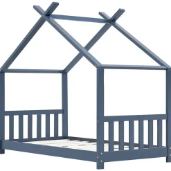 Discount vidaXL Barnsäng massiv furu 70x140 cm Grå