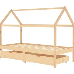 Sale vidaXL Barnsäng med lådor massiv furu 90x200 cm Brun
