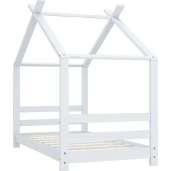 vidaXL Barnsäng vit massiv furu 70x140 cm
