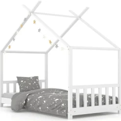 vidaXL Barnsäng vit massiv furu 70x140 cm