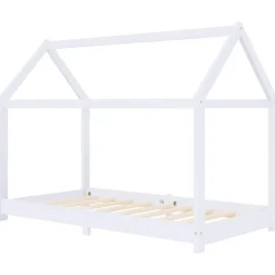 vidaXL Barnsäng vit massiv furu 70x140 cm