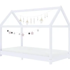 vidaXL Barnsäng vit massiv furu 70x140 cm