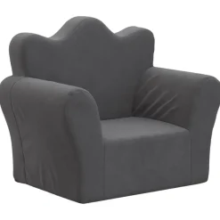 vidaXL Barnsoffa antracit mjuk plysch