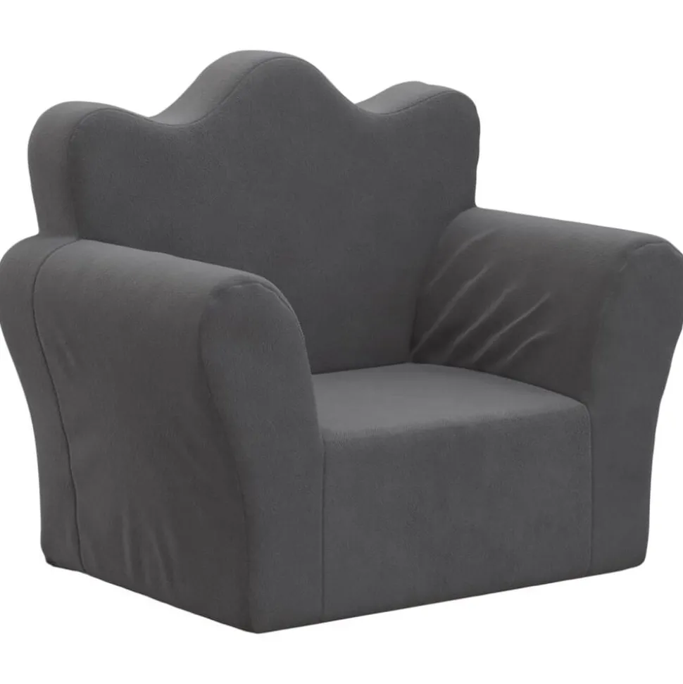 vidaXL Barnsoffa antracit mjuk plysch