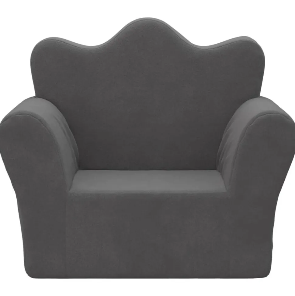 vidaXL Barnsoffa antracit mjuk plysch