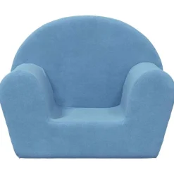 vidaXL Barnsoffa blå mjuk plysch