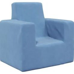 vidaXL Barnsoffa blå mjuk plysch