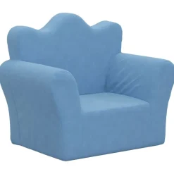 vidaXL Barnsoffa blå mjuk plysch