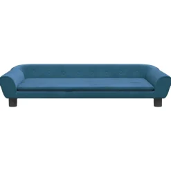 vidaXL Barnsoffa blå 100x50x26 cm sammet