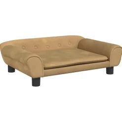 Discount vidaXL Barnsoffa 70x45x26 cm sammet Brun