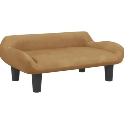 vidaXL Barnsoffa brun 70x40x24 cm sammet