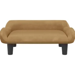 vidaXL Barnsoffa brun 70x40x24 cm sammet