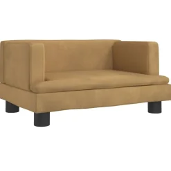 vidaXL Barnsoffa brun 60x40x30 cm sammet