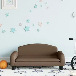 vidaXL Barnsoffa 70x45x30 cm tyg Brun