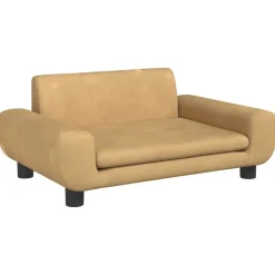 vidaXL Barnsoffa brun 70x45x33 cm sammet