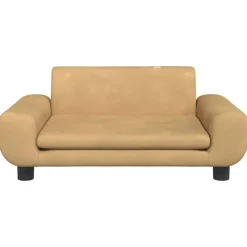 vidaXL Barnsoffa brun 70x45x33 cm sammet