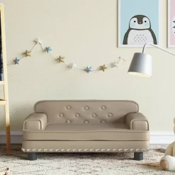 vidaXL Barnsoffa cappuccino 70x45x30 cm konstläder