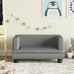 Discount vidaXL Barnsoffa 60x40x30 cm konstläder Grå