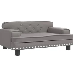 vidaXL Barnsoffa grå 70x45x30 cm konstläder
