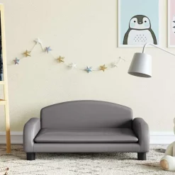 Discount vidaXL Barnsoffa 70x45x30 cm konstläder Grå
