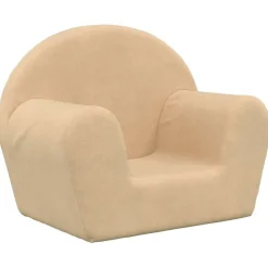 vidaXL Barnsoffa gräddvit mjuk plysch