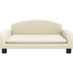 vidaXL Barnsoffa gräddvit 70x45x30 cm konstläder