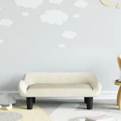 Clearance vidaXL Barnsoffa gräddvit 70x40x24 cm sammet Kräm