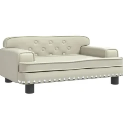 vidaXL Barnsoffa gräddvit 70x45x30 cm konstläder
