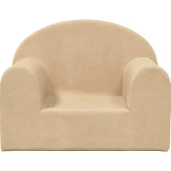 New vidaXL Barnsoffa gräddvit mjuk plysch Kräm