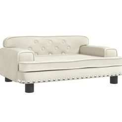 vidaXL Barnsoffa gräddvit 70x45x30 cm sammet Kräm