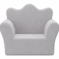Online vidaXL Barnsoffa mjuk plysch Ljusgrå