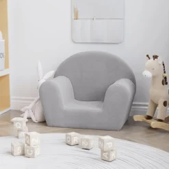 Discount vidaXL Barnsoffa mjuk plysch Ljusgrå