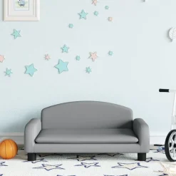 vidaXL Barnsoffa ljusgrå 70x45x30 cm tyg