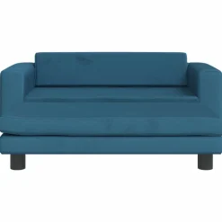 Hot vidaXL Barnsoffa med fotpall 100x50x30 cm sammet Blå