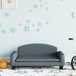 vidaXL Barnsoffa mörkgrå 70x45x30 cm tyg