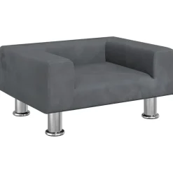 Best vidaXL Barnsoffa 50x40x26,5 cm sammet Mörkgrå