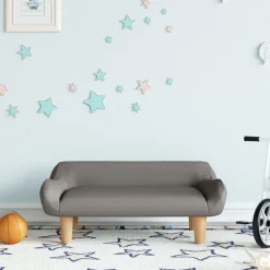 vidaXL Barnsoffa mullvadsbrun 70x40x24 cm tyg