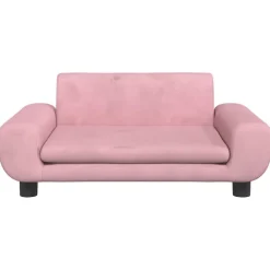 New vidaXL Barnsoffa 70x45x33 cm sammet Rosa