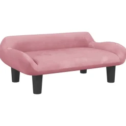 vidaXL Barnsoffa rosa 70x40x24 cm sammet