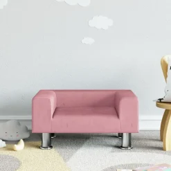Hot vidaXL Barnsoffa 50x40x26,5 cm sammet Rosa