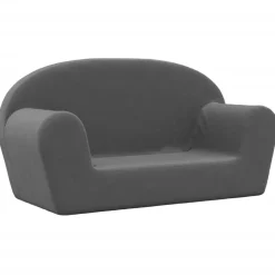 vidaXL Barnsoffa 2-sits antracit mjuk plysch