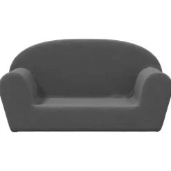 vidaXL Barnsoffa 2-sits antracit mjuk plysch