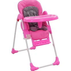 vidaXL Barnstol rosa och grå