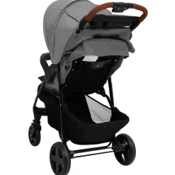 New vidaXL Barnvagn 2-i-1 stål Ljusgrå