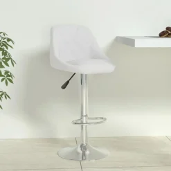 vidaXL Barstol vit konstläder