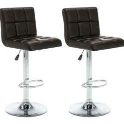 New vidaXL Barstolar 2 st konstläder Brun